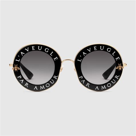 retro metal frame gucci sunglasses|Gucci 57mm round sunglasses.